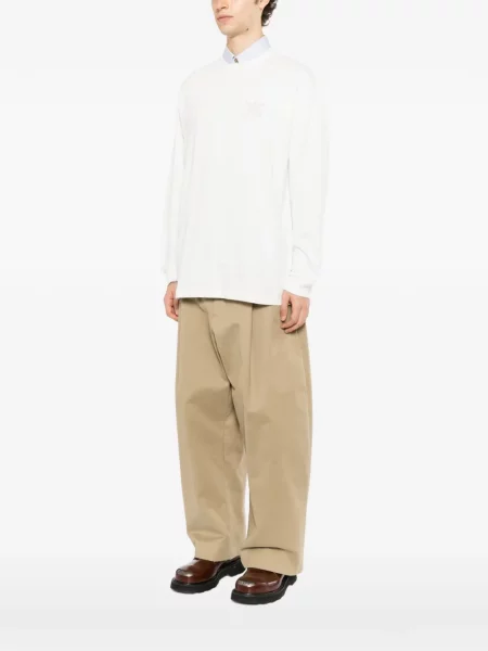 Lung tricou Kenzo cu broderie alb