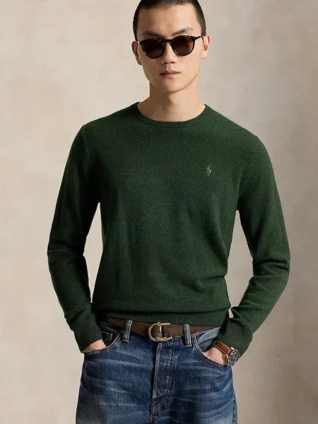 Polo Ralph Lauren pulover pentru bărbați din lână verde