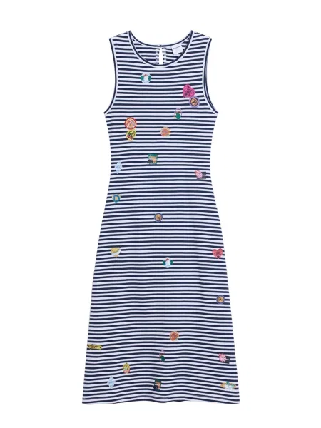 Desigual Rochie albastru marin / portocaliu caisă / roși aprins alb