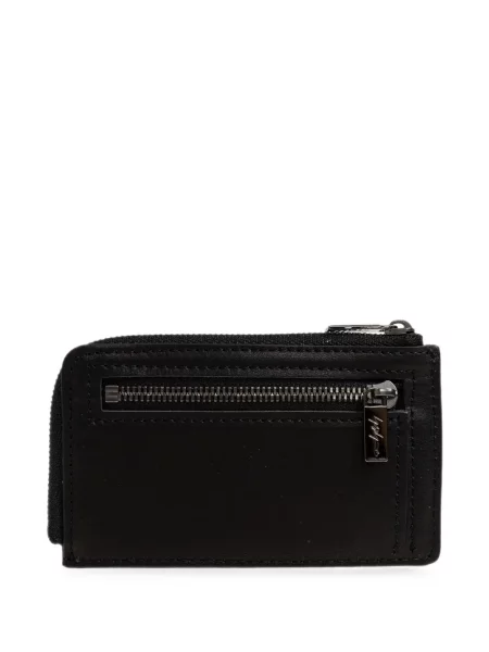 Portofel Discord Yohji Yamamoto din piele cu autograf negru