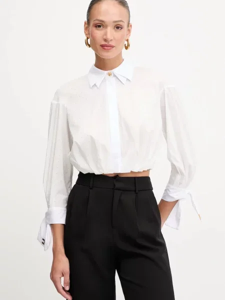 Elisabetta Franchi cămașă cu guler clasic regular alb