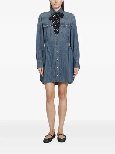 Rochie din denim Valentino Garavani albastru