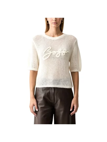 BOSS Orange sweter z wełną C_Farezza beżowy
