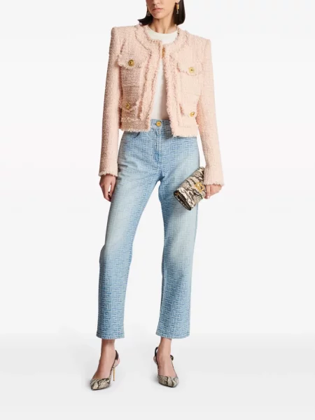 Striukė Balmain tvido rožinė