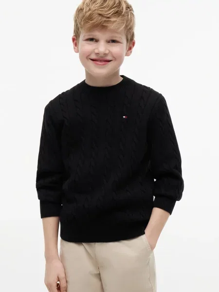 Tommy Hilfiger pulover pentru copii din negru