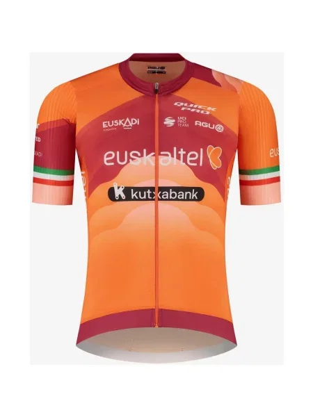 Koszulka rowerowa Euskaltel Euskadi Premium Aero krótki rękaw S pomarańczowy