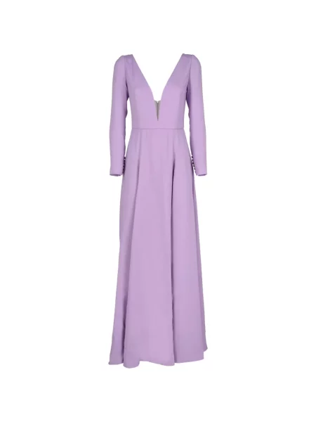 Rochie maxi Marco Gabrielli Atelier cu decolteu în V evazată violet
