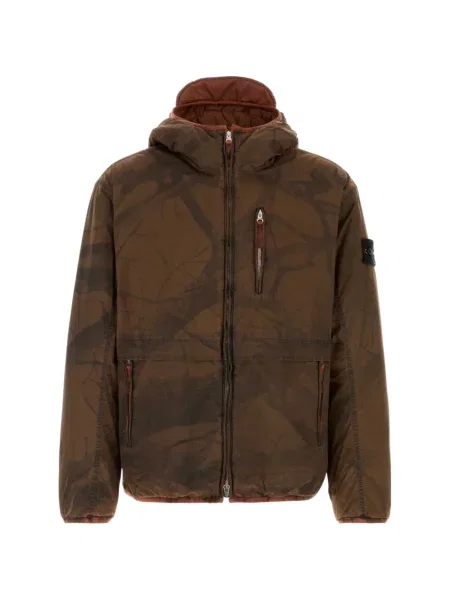 Geacă parka Stone Island cu strasuri maro