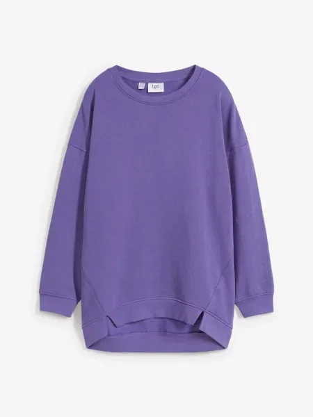 Bluza oversize z mieszanki bawełny fioletowa