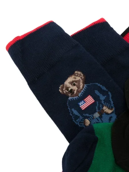 Чорапи Polo Ralph Lauren бродирани от рипсено кадифе зелено