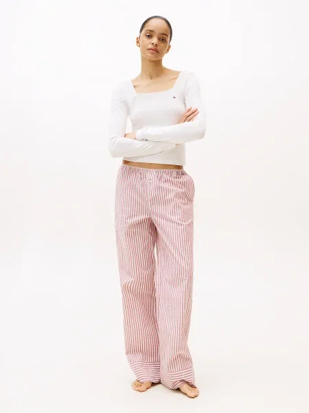 TOMMY HILFIGER Pijama Essential ecru roșu