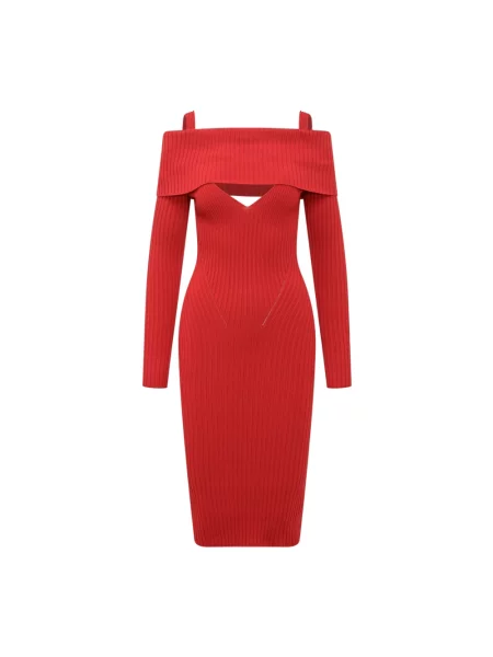 Dzianinowa sukienka Andrea Adamo czerwona