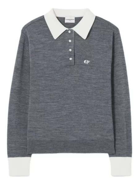 Polo Claudie Pierlot cu broderie gri