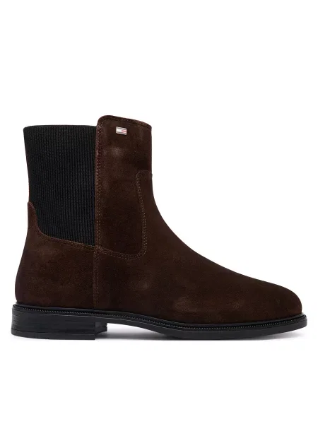 Chelsea cipele Tommy Hilfiger Enamel Flag Suede Ankle Chelsea smeđa