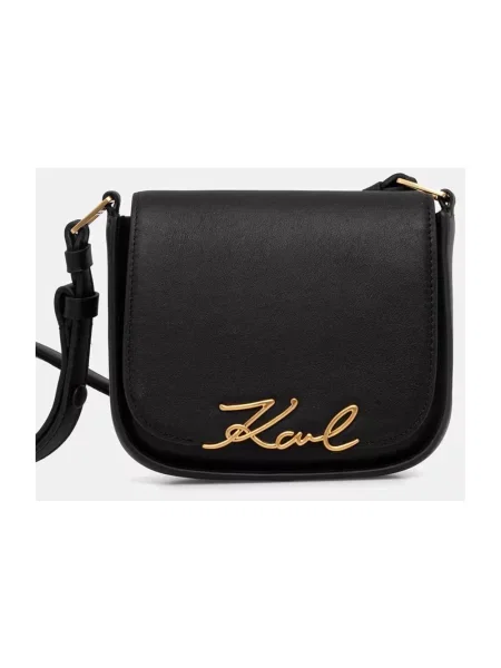 Torebka crossbody Karl Lagerfeld skórzana czarna