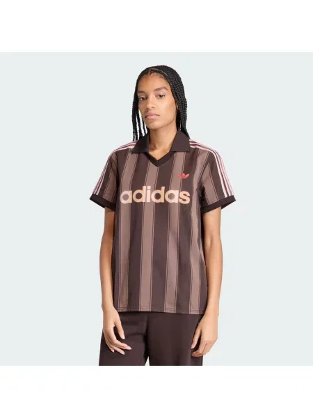 Top Adidas z dżerseju piłkarski brązowy
