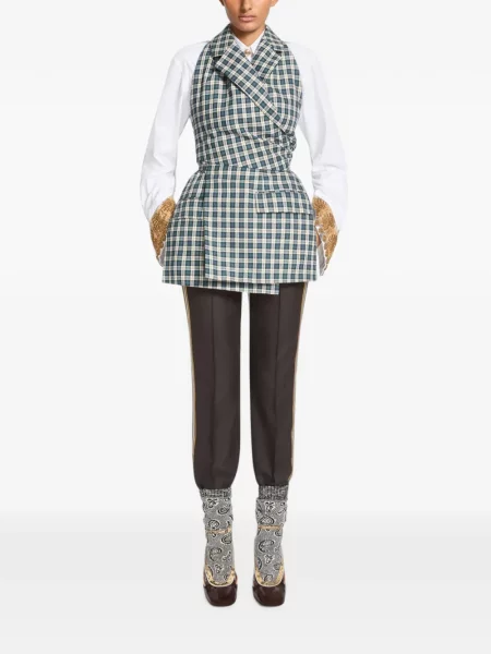 Top Dries Van Noten de flanelă albastru