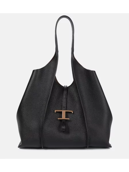 Geanta de piele Tod's din piele negru