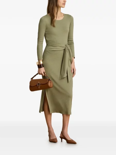 Cu centură rochie midi Lauren Ralph Lauren verde