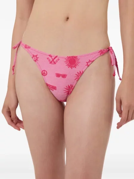 Bikini Moschino cu imagine cu legături roz
