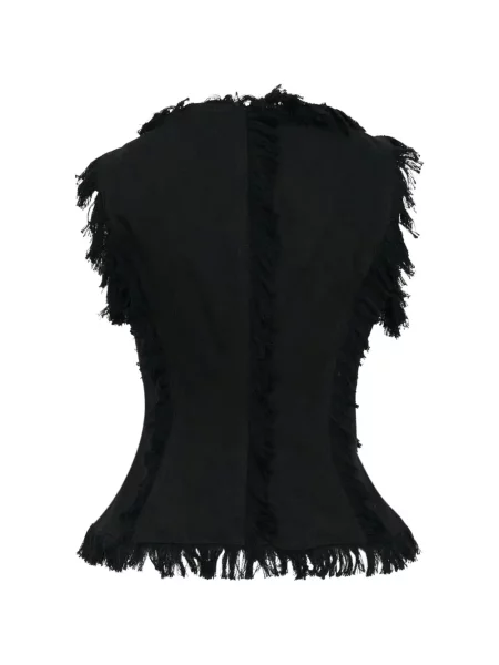 Top Msgm cu franjuri fără mâneci negru