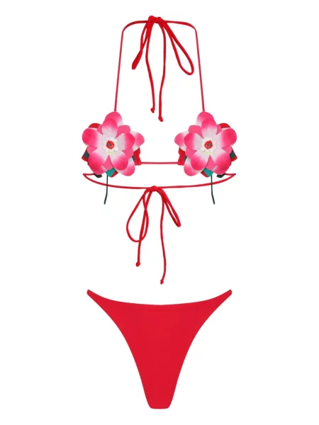 Bikini Amir Slama cu model floral roșu