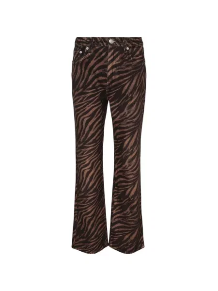 Pantaloni Rag & Bone cu imagine cu model zebră evazate maro