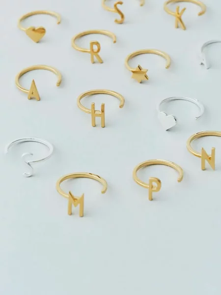Перстень Design Letters срібний