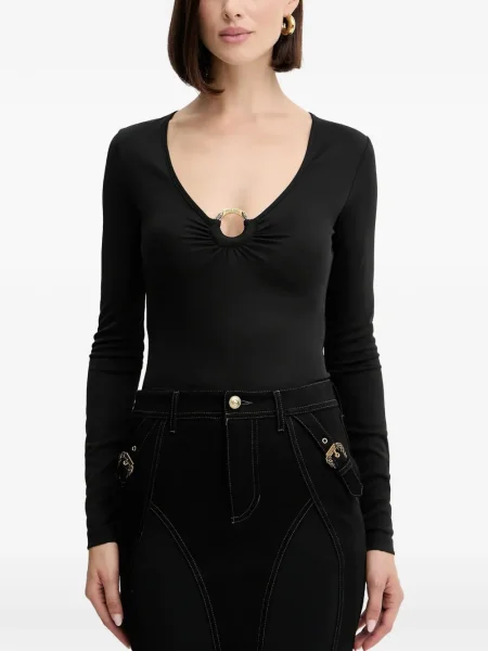 Top Just Cavalli cu decolteu în V negru