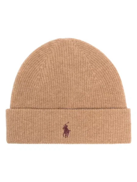 Вълнена карирана шапка Polo Ralph Lauren закърпени черно