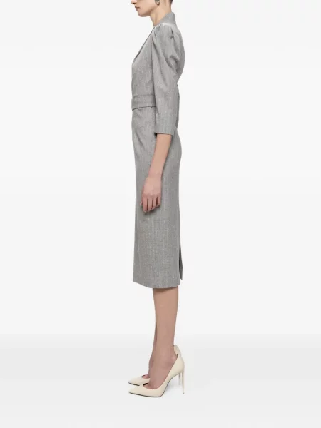 Cu centură rochie midi Nissa gri