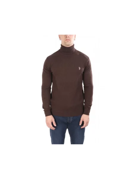 Sweter z golfem U.s Polo Assn. brązowy
