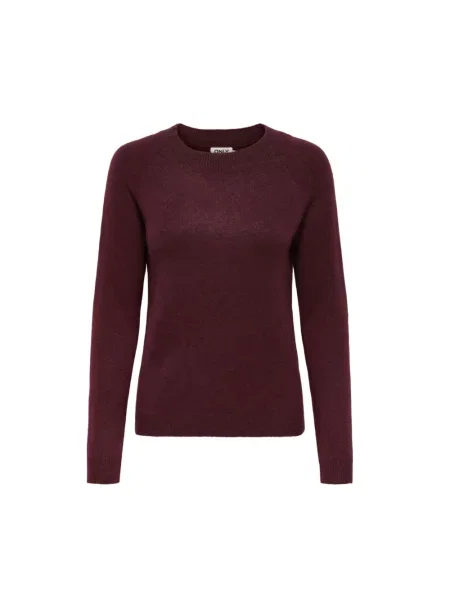 Sweter z dzianiny o kroju regular fit z raglanowymi rękawami model ‘RICA’ Only czerwony