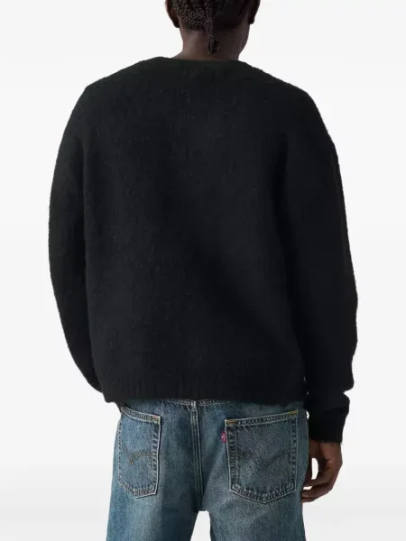 Πουλόβερ Levi's με λαιμόκοψη v μαύρο