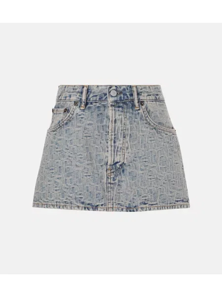 Spódnica jeansowa Acne Studios z niską talią niebieska
