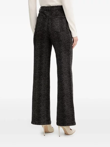 Blugi Morgan cu imagine cu model piele de șarpe negru