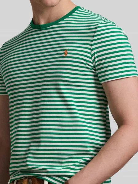 T-shirt o kroju Slim Fit z czystej bawełny Polo Ralph Lauren zielona