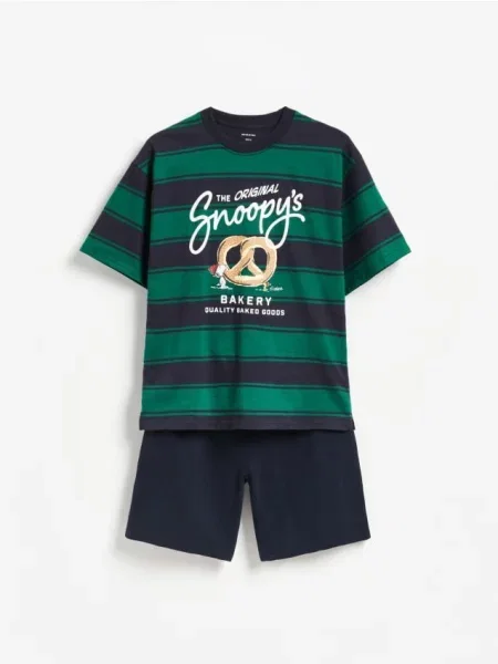 Reserved piżama Snoopy zielony