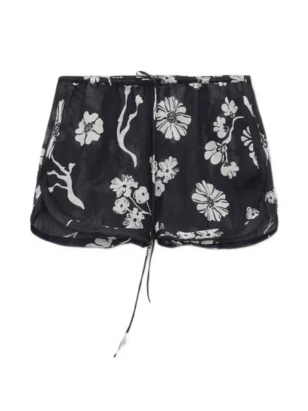 Șnur de strângere pantaloni scurți Dorothee Schumacher cu model floral cu imagine albastru