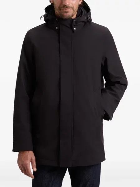 Scurt palton Woolrich cu glugă negru