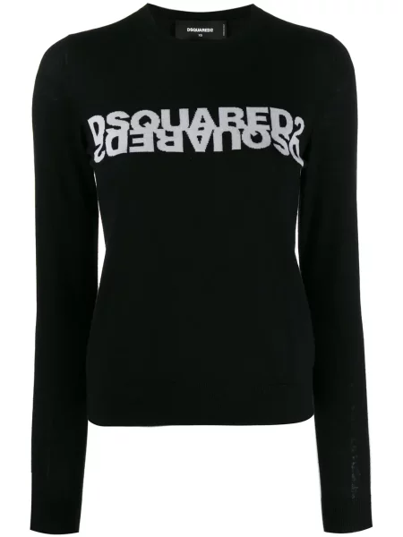 Pulover Dsquared2 tricotate cu autograf negru