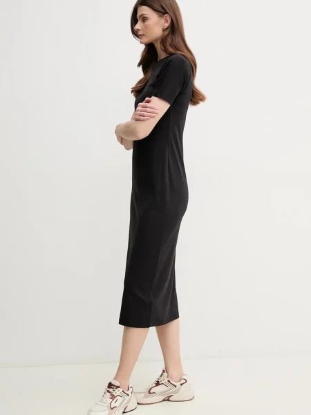 Calvin Klein sukienka midi dopasowana czarny