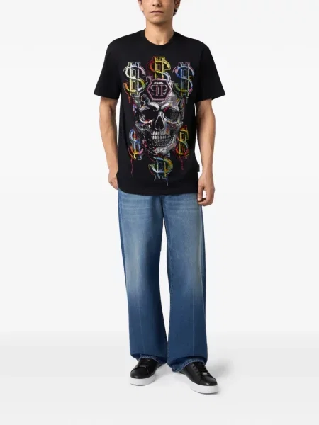 Tricou Philipp Plein cu imagine negru