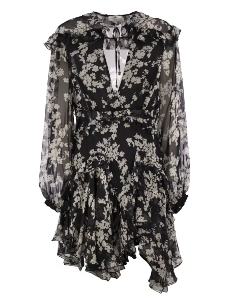 Rochie mini Elisabetta Franchi cu model floral de costum mini negru