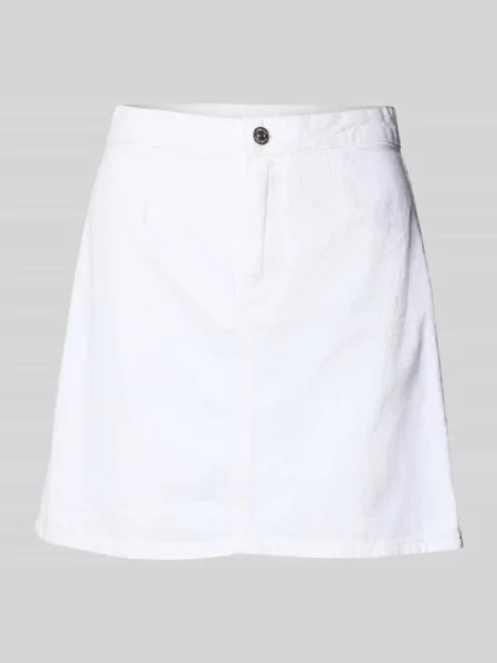 Spódnica jeansowa z zapięciem na guzik Calvin Klein Jeans biała