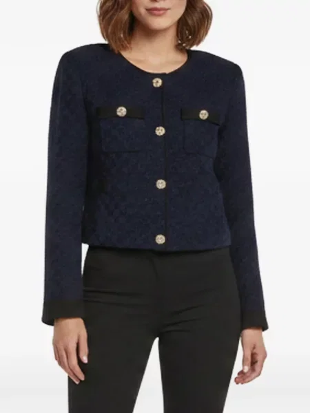 Decupat cardigan Self-portrait albastru