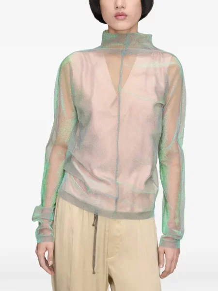 Πλεκτή μακρύς μπλούζα Maison Margiela πράσινο