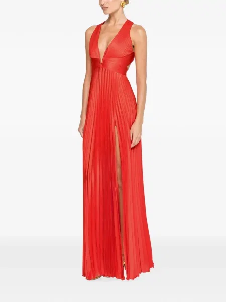 Rochie maxi Nissa din satin roșu