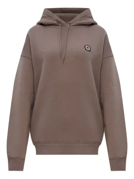 Haftowana bluza z kapturem Kenzo brązowa