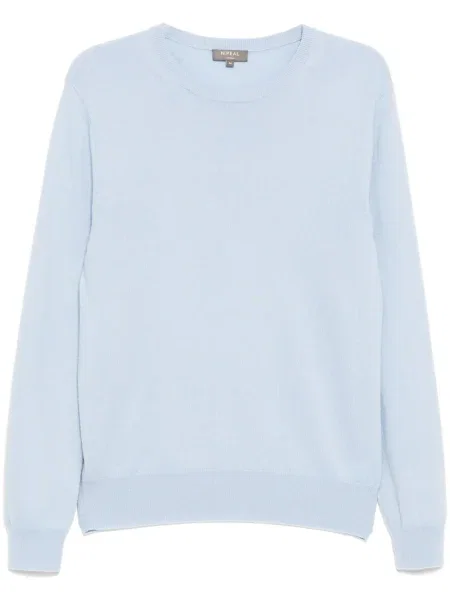 Keprový svetr N.peal s kulatým výstřihem modrý